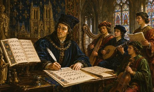 Illustration of medieval musicians