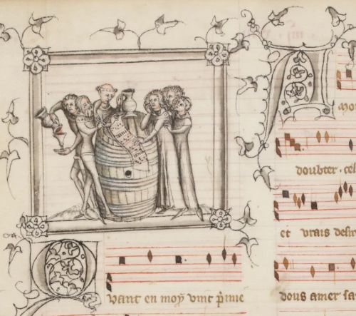 The start of the motet section in MS A, f. CDXIVv