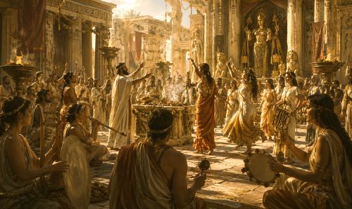 Illustration of ancient religious ritual