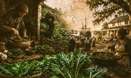 Illustration of collard greens history