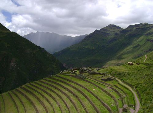 Terraced farmland in Peru, adopted by the Inca
