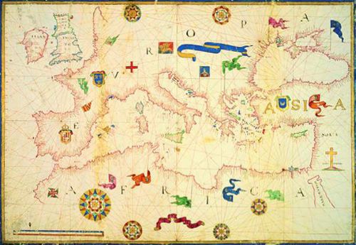 How Bread Meant Survival in the Medieval World 15 Bacino del Mediterraneo, dall'Atlante manoscritto del 1582โ1584