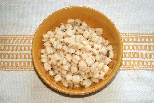 Bowl of hominy (nixtamalized corn kernels)
