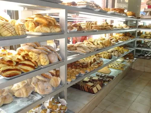 Breads inside a Mexican bakery