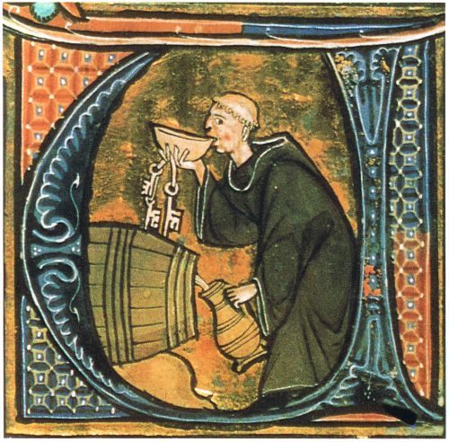 An abbey cellarer testing his wine