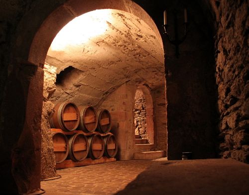 Rochlitz Castle, Germany, basement wine cellar