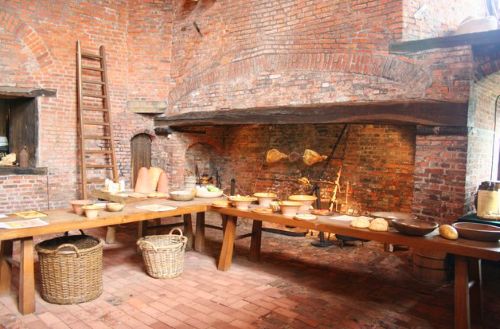 One of the vast fireplaces in Gainsborough Old Hall's medieval kitchen