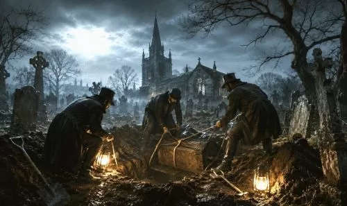 Stealing the Dead: Resurrection Men and Body Snatching in 19th-Century Britain 2 Illustration of grave robbery