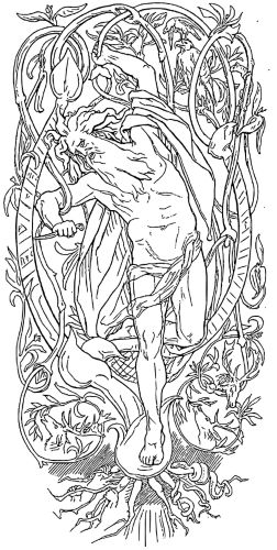 Suicide as Honorable Escape and Noble Sacrifice in the Viking World 7 Odin sacrificing himself upon Yggdrasil as depicted by Lorenz Frรธlich, 1895