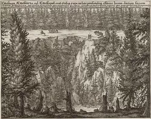Suicide as Honorable Escape and Noble Sacrifice in the Viking World 11 รttestupa inย Vรคstergรถtlandย as depicted byย Willem Swidde