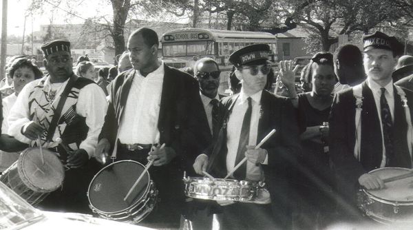 Drummers at the funeral of jazz musician Danny Barker in 1994