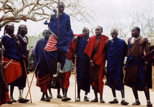 Death as Passage: Mourning and Ancestors in Ancient African Cultures 5 Maasai wearing traditional clothes namedย Matavuvaleย while performingย Adumu, a traditional dance