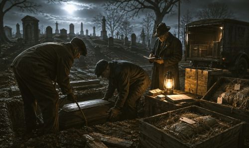 Illustration of grave robbers