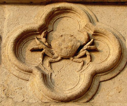 Crab relief in the Cathedral of Amiens