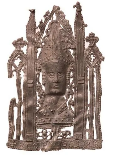 Holy Roads and Hard Travel: The Medieval Pilgrim’s Dangerous Devotional Journey 18 This pilgrim badge represents the ornate head reliquary of St Thomas Becket