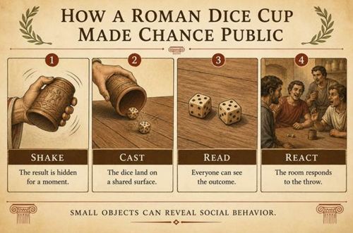 Roman dice cup public play sequence