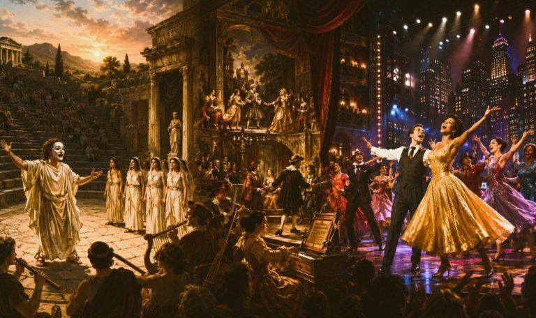The Critical Role of Musical Theater in Society from Ancient Greece to Broadway 9 TheatreGreeceBroadway-01