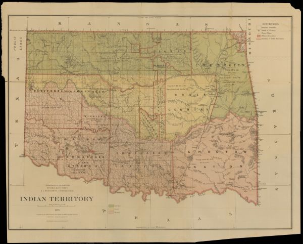 A U.S. Department of Interior map of the Indian Territory in 1879