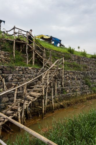 Staircase to viewing area in Sidoarjo