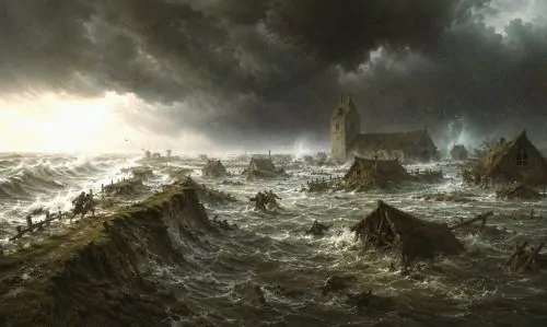 Illustration of a medieval flood