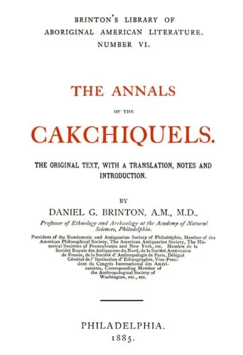Cover of the 1885 English edition of the Cakchiquels Annals