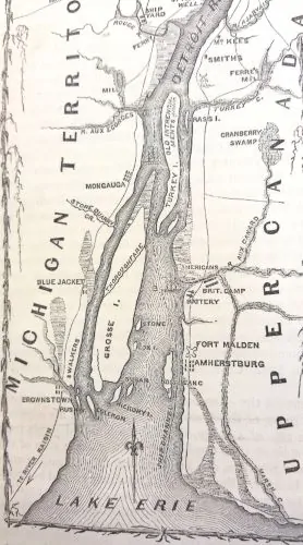 Location of Fort Malden just above Amherstburg