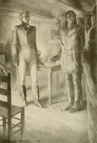 Brock met Tecumseh at Fort Amherstburg and quickly established a rapport with the Shawnee leader.