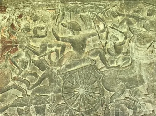 Bas relief of Drona, Angkor Wat