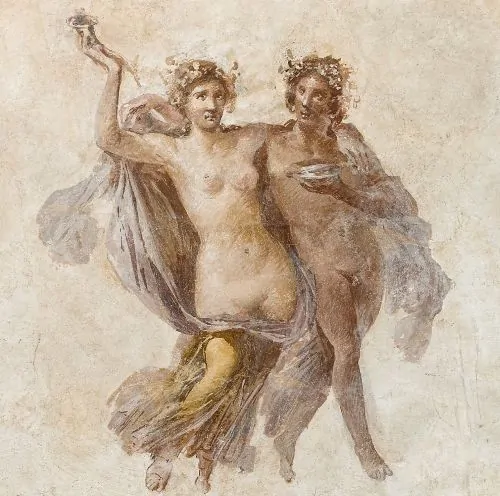 Fresco Panel Depicting Dionysos and Ariadne, between 1 and 79 CE.