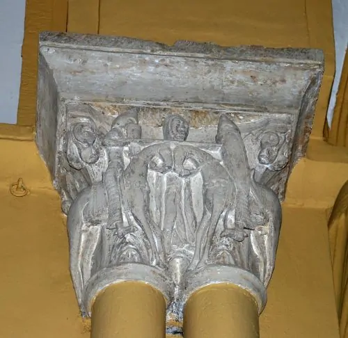 Capital in the church of Revilla de Collazos depicting the Peace and Truce of Go