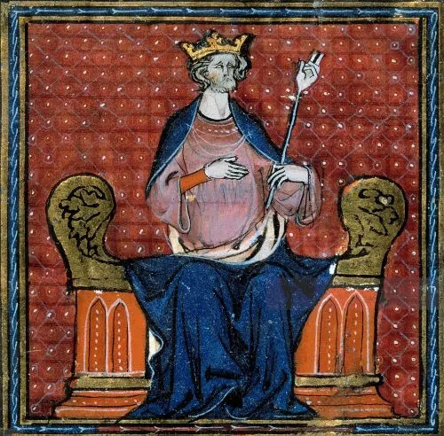 Medieval miniature depicting the coronation of Hugh Capet