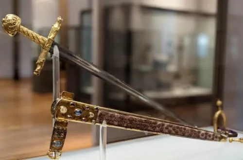 Joyeuse displayed in the Louvre