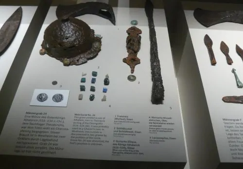 Weapons, including spears and lances from a grave of the migration period (6th century, Westheim, Germany)