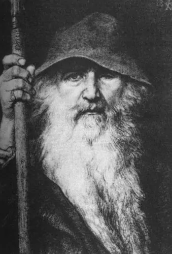 Odin, in his guise as a wanderer, as imagined by Georg von Rosen (1886)