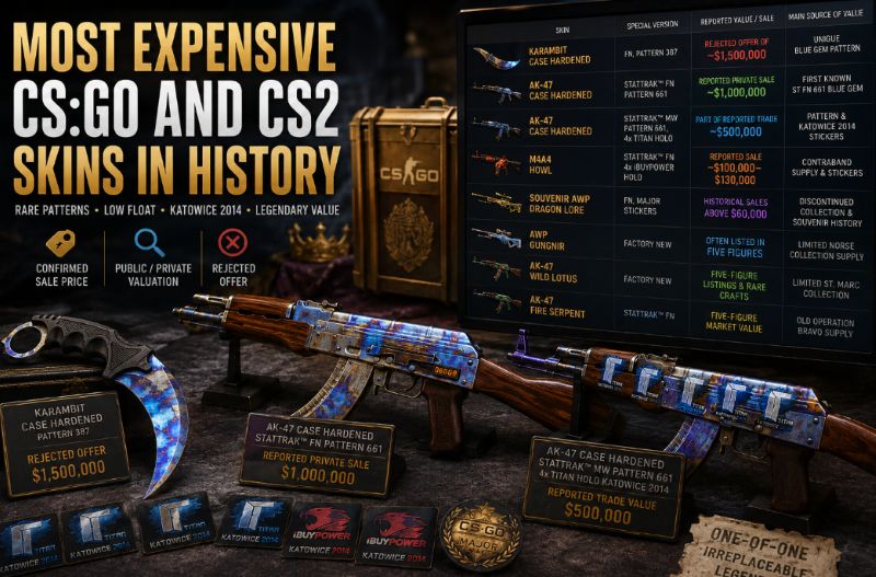 Most Expensive CS:GO and CS2 Skins in History