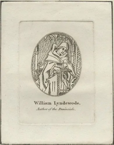 Etching of William Lyndwood, likely by John Thane