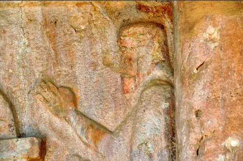 Possible relief of Cyaxares, Qyzqapan tomb, Sulaymaniyah. Iraqi Kurdistan