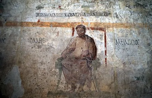 Thales depicted at the Baths of the Seven Sages