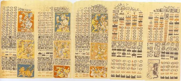 First publication of the Dresden Codex in 1810 by Humboldt, who repainted five pages for his atlas