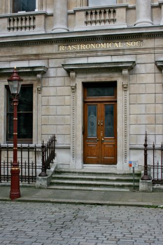 Entrance to the Royal Astronomical Society at Burlington House, London