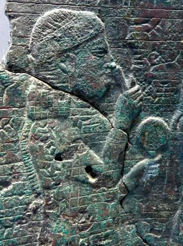 Naqia-Zakutu depicted in a contemporary relief