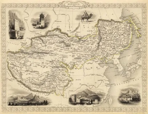 A 1851 map showing the Inner Asian dependencies of the Chinese Empire
