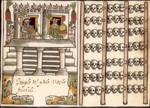 Protecting the Sacred Center: Rulers and Political Security in Ancient Mesoamerica 2 Art with ideological and political meaning: depiction of an Aztec tzompantli