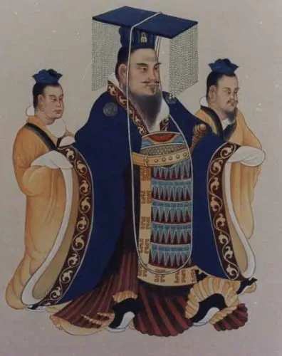 Emperor Wu with two attendants