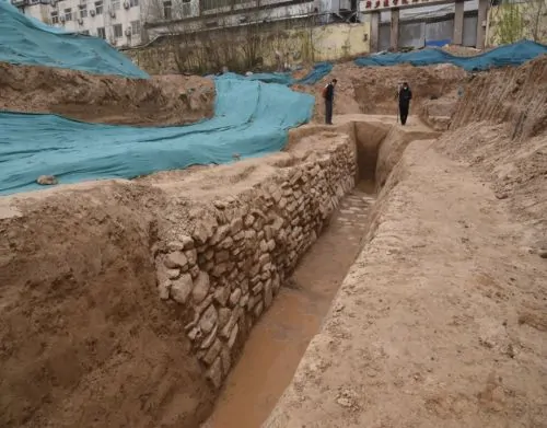 A canal from the Chang'an era, excavated in modern Xi'an