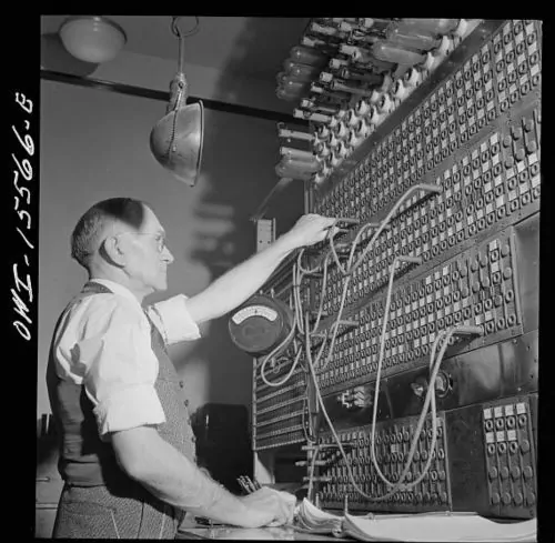Telegraph switch board operator