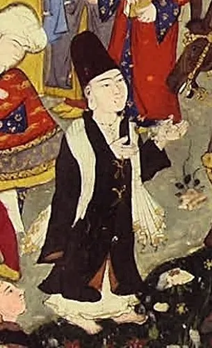 Rumi encountering Shams-i Tabrizi