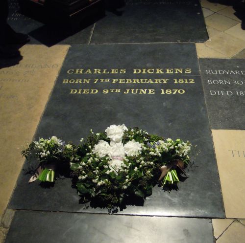 Dickens's grave in Westminster Abbey