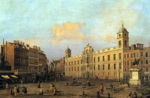 Frontage onto Strand/Charing Cross of Northumberland House in 1752 by Canaletto