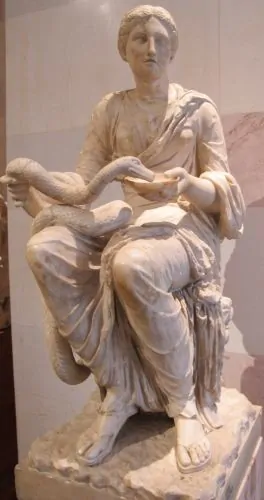 Statue of Hygieia, goddess of good health, cleanliness, and sanitation